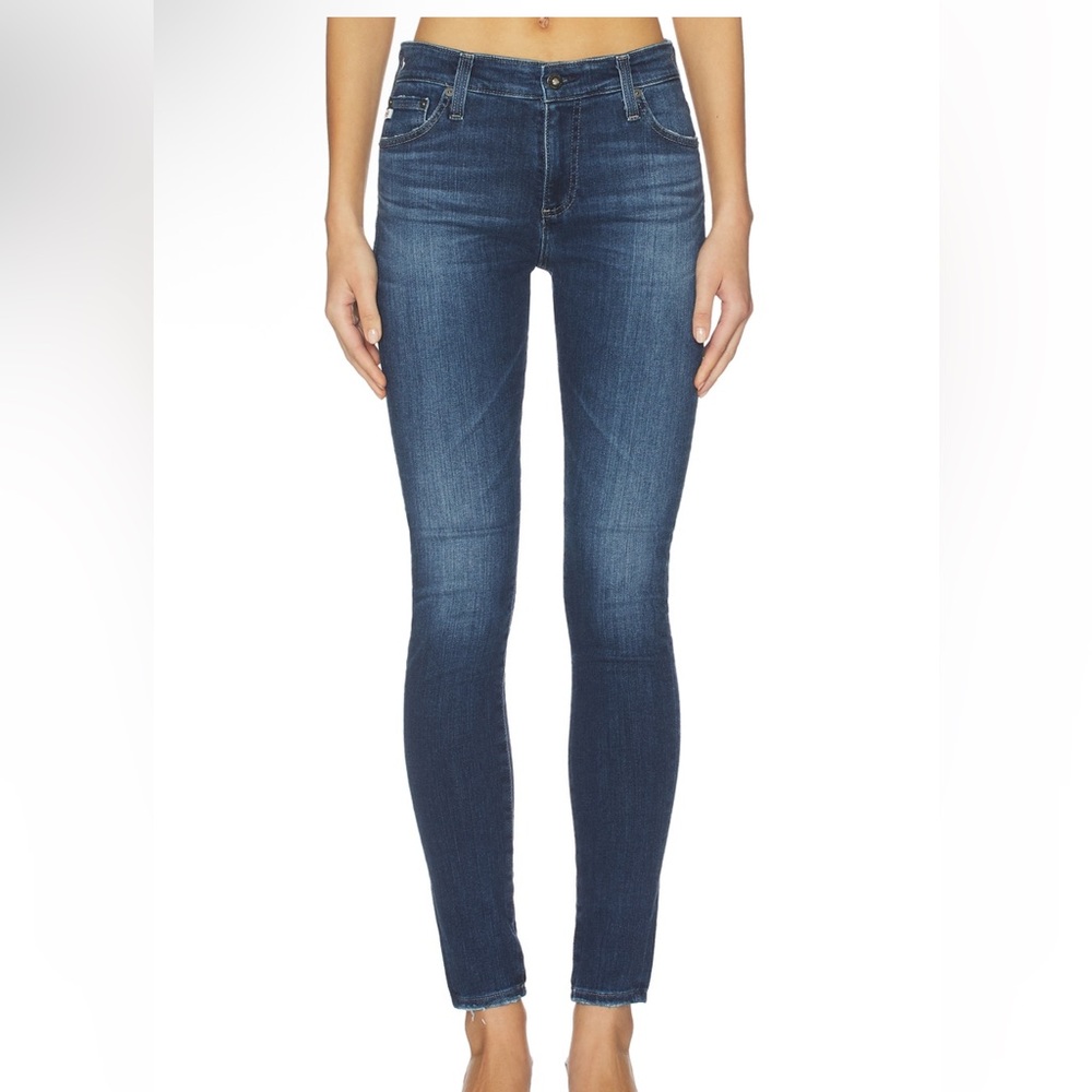 AG Women's Dark Blue Skinny Jeans - Farrah High Rise Skinny Ankle